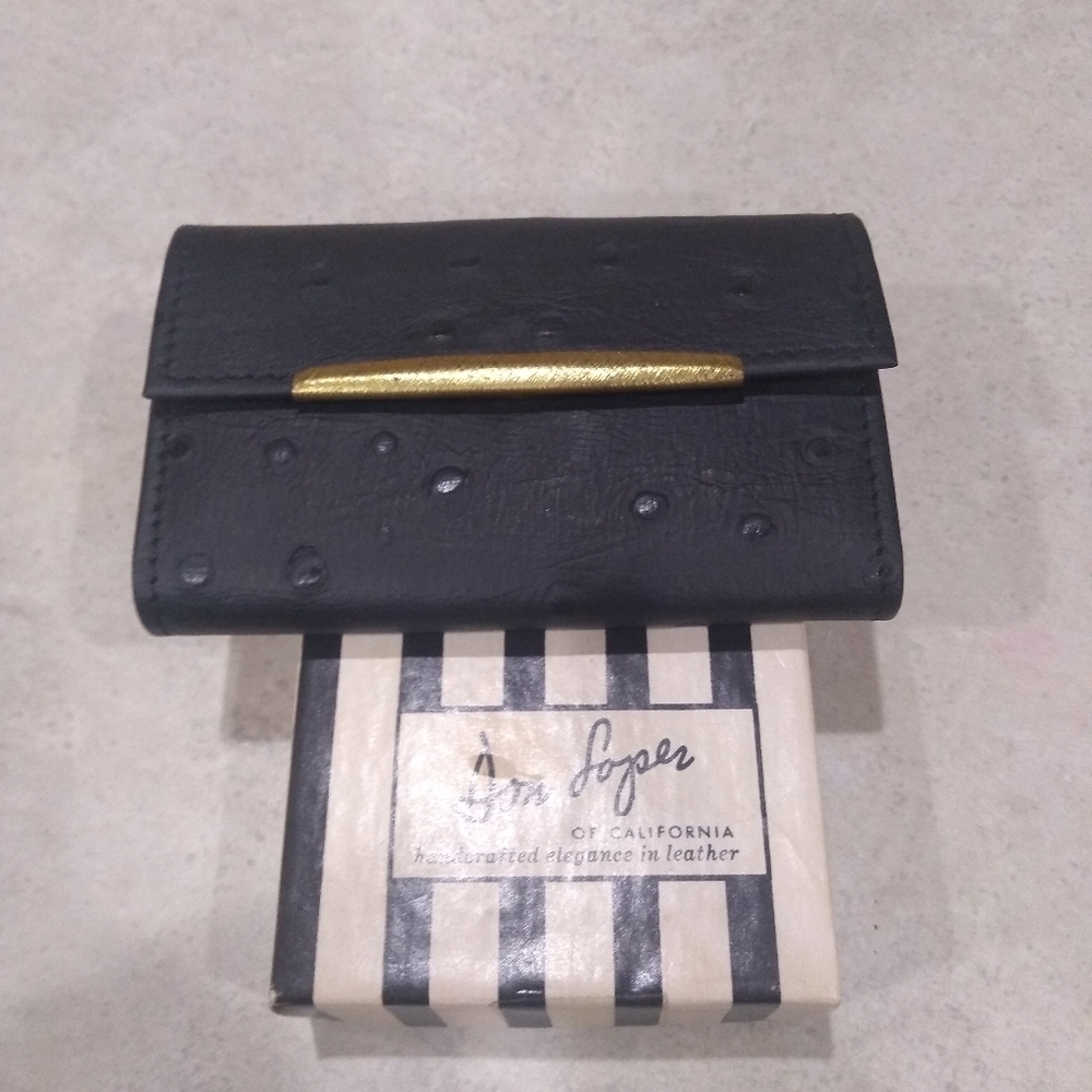 Don Loper ostrich grain hide key wallet vintage